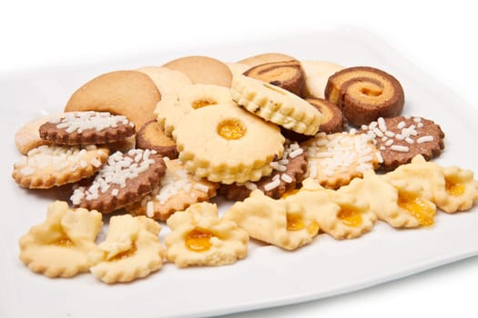 cookies of the various form on a white background
