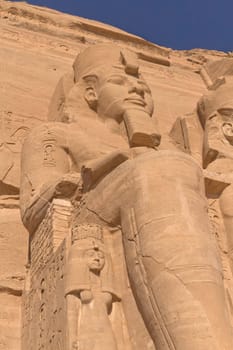 Sculpture of King Ramses II in Abu Simbel Temple (Egypt)