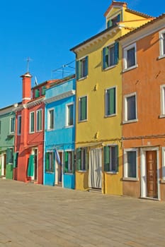 Color houses in Venice island Burano (Italy)