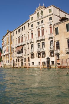 View of the palaces lining the Grand Canal. (Venice, Italy)