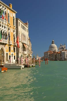 Canal Grande with Basilica Santa Maria della Salute in the background. (Venice, Italy)