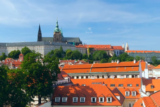Prague. St. Vitus cathedral and Prague castle (Czech Republic)