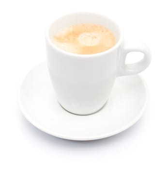 White Cup of Espresso Coffee on White Background