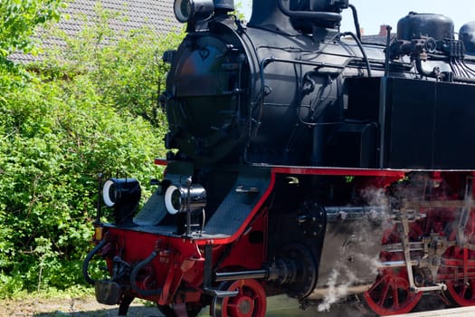 Detail of a historic steam locomotive