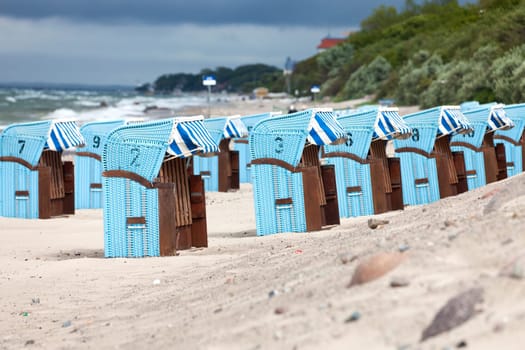 Beach chairs on the beach