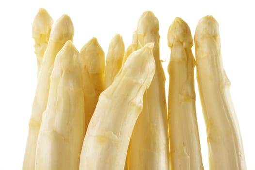 Raw asparagus isolated on white