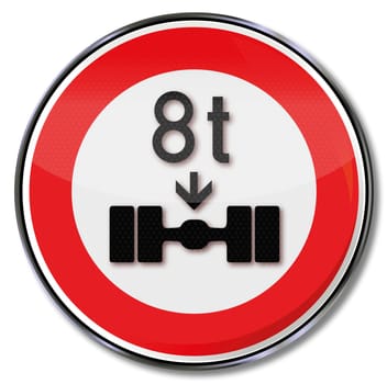 Traffic sign axle load 8 tons