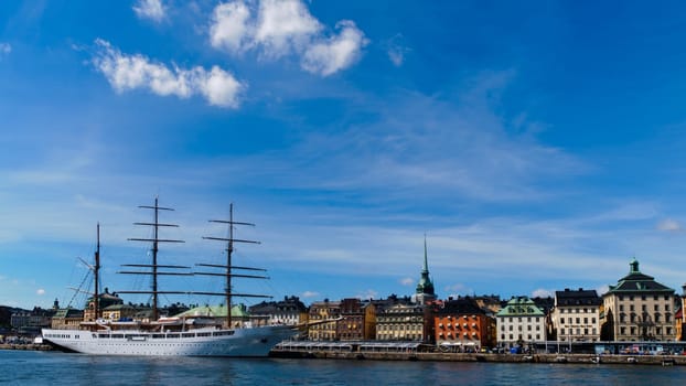 Palaces of Stockholm old town (Gamla stan) facing Lake Malaren waters