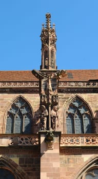 Freiburg Cathedral gargoyle,eaves