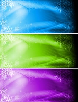 Set of colorful Christmas banners. Eps 10 vector illustration