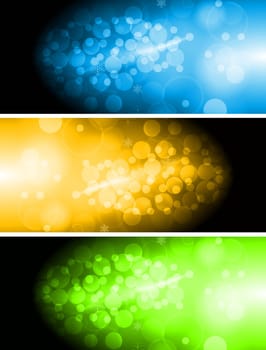 Set of vibrant christmas banners. Eps 10