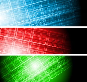 Set of tech banners. Eps 10 vector