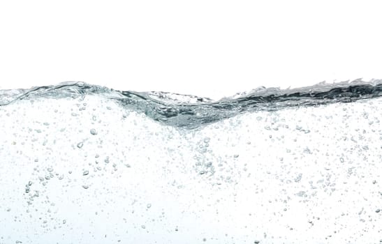 Pouring fresh water over white background