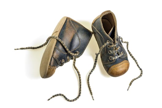 Blue Leather Baby Shoes