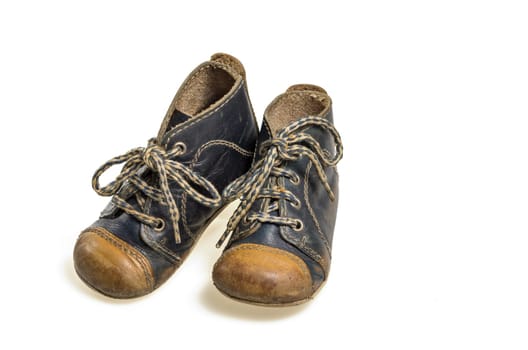 Blue Leather Baby Shoes