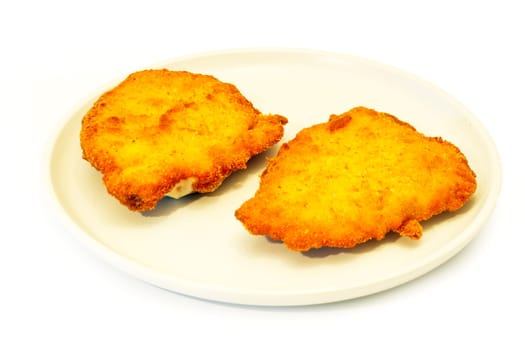 gourmet cordon blue, presented on a plate with white background