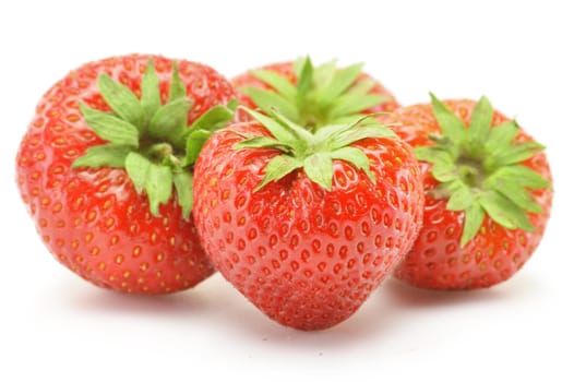Fresh strawberries isolated on white
