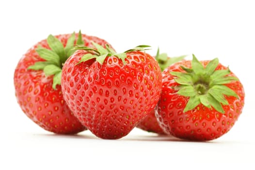 Fresh strawberries isolated on white