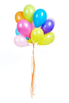 Image of colorful balloons in isolation against white background