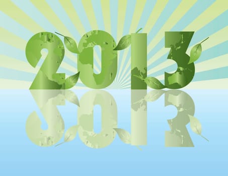 Go Green in the Year of 2013 with Planet Earth Pattern Illustration