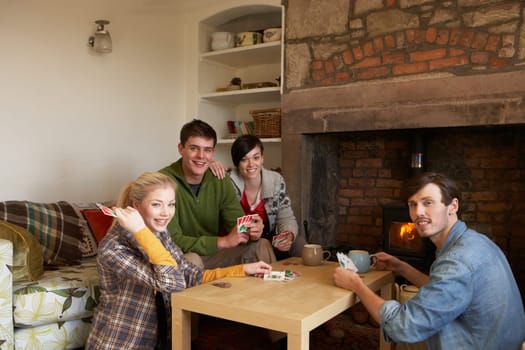 Young couples in cosy cottage