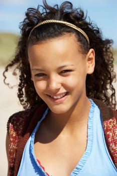 Portrait teenage girl outdoors