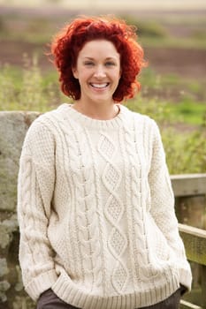 Woman in countryside