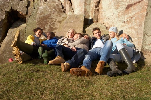Young adults in countryside