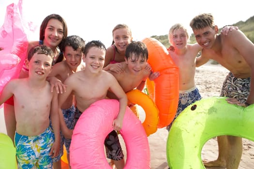 Teenagers on beach