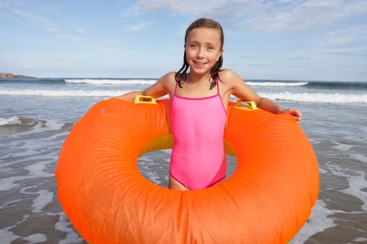 Girl with rubber ring