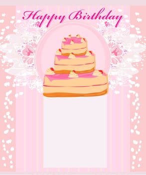Happy Birthday Card with birthday cake