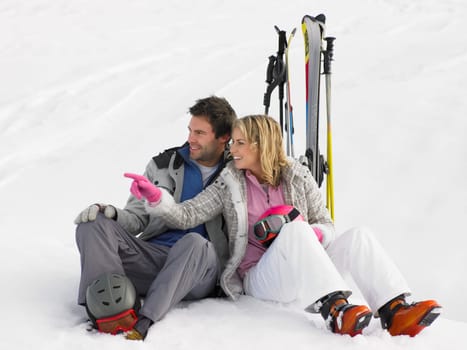 Young Couple On Ski Vacation