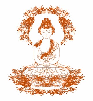 Vector of Chinese Traditional Artistic Buddhism Pattern