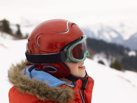 Pre-teen Boy On Ski Vacation