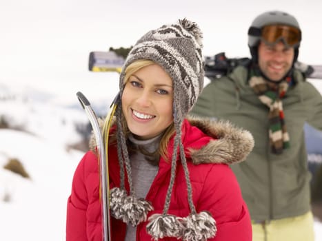 Young Couple On Ski Vacation