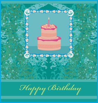 Happy Birthday Card with birthday cake