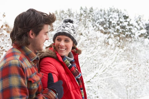 Young couple in snow