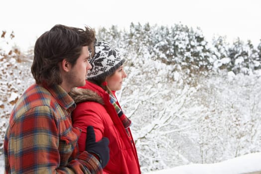 Young couple in snow