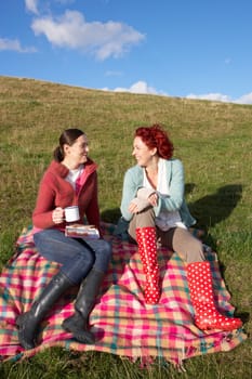 Women on country picnic