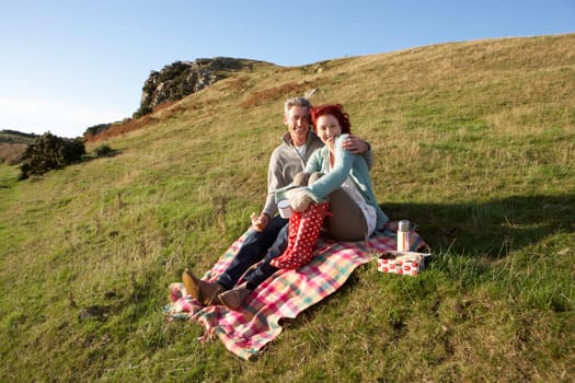 Couple on country picnic