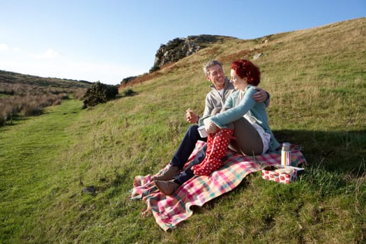 Couple on country picnic