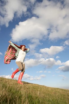 Woman in countryside