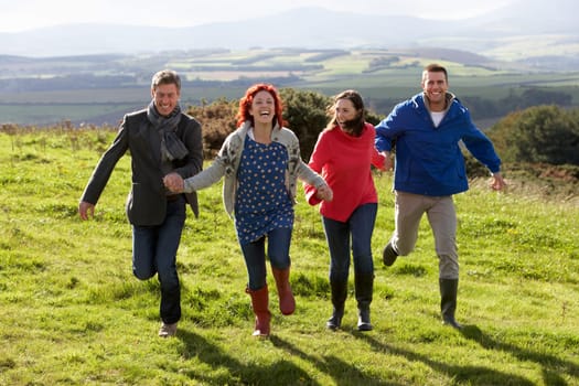 Couples on country walk