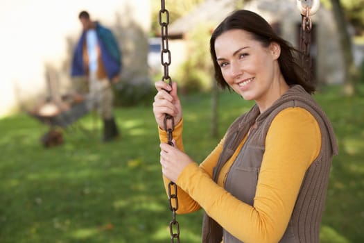 Couple in country garden