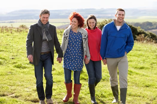 Couples on country walk