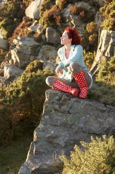 Woman in countryside