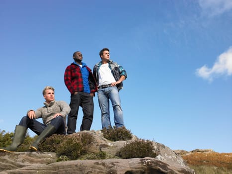 Young men in the country
