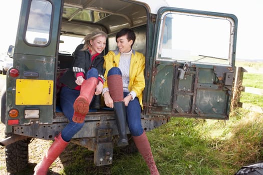 Young women in the country