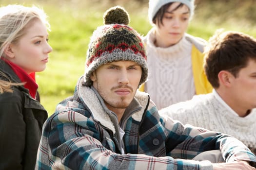 Young couples in the country