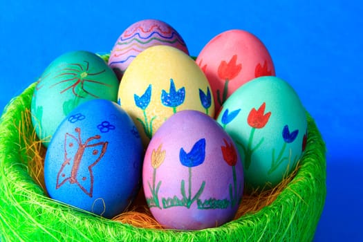 colorfully painted Easter eggs